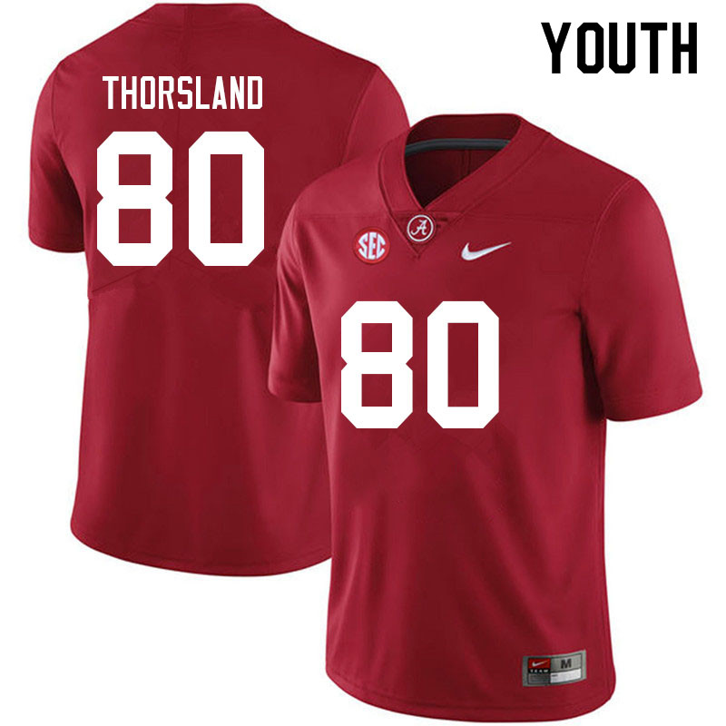 Youth #80 Adam Thorsland Alabama Crimson Tide College Football Jerseys Sale-Crimson
